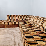 Midcentury modular sofa Laauser vintage 'Earth tones'