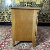 Vintage low sideboard in parqueted oak 1960