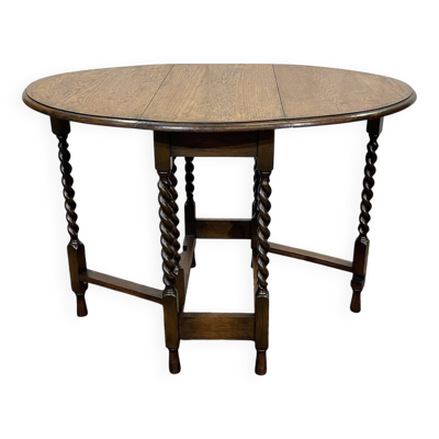 Table pliante anglaise en chêne début XXème GATELEG