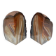 Paire de serre-livres en agate. Espagne, années 1970