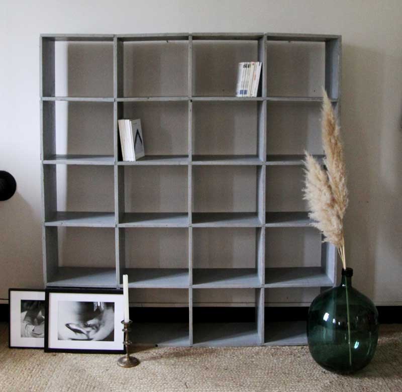 Bookcase locker vintage wooden shelf