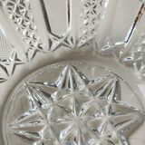 Ashtray/empty vintage pocket in cut bohemian crystal. decorated with diamond tips, braces