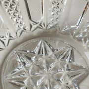 Ashtray/empty vintage pocket in cut bohemian crystal. decorated with diamond tips, braces