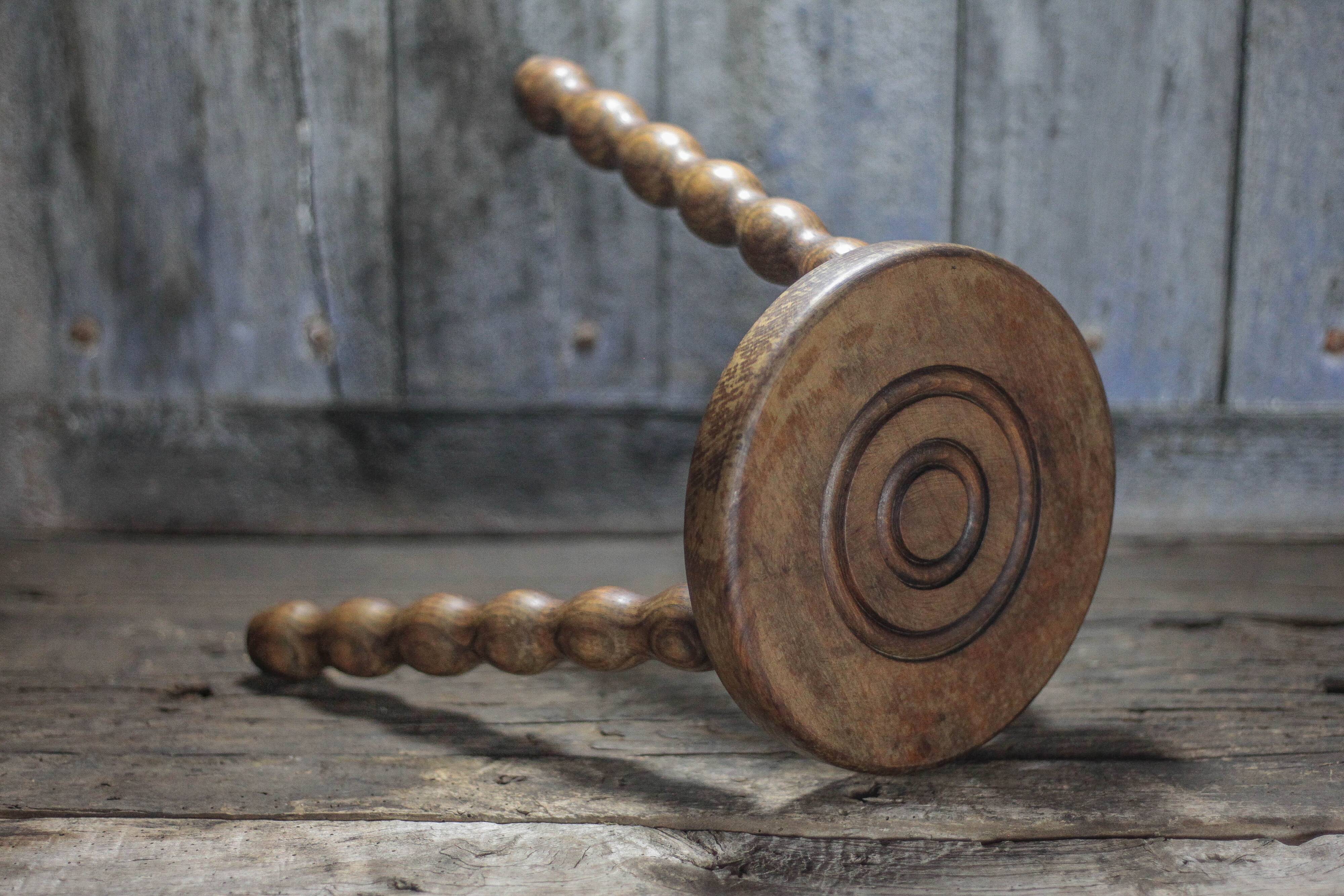 Vintage stool, tripod stool, occasional stool, wooden plant stand,
