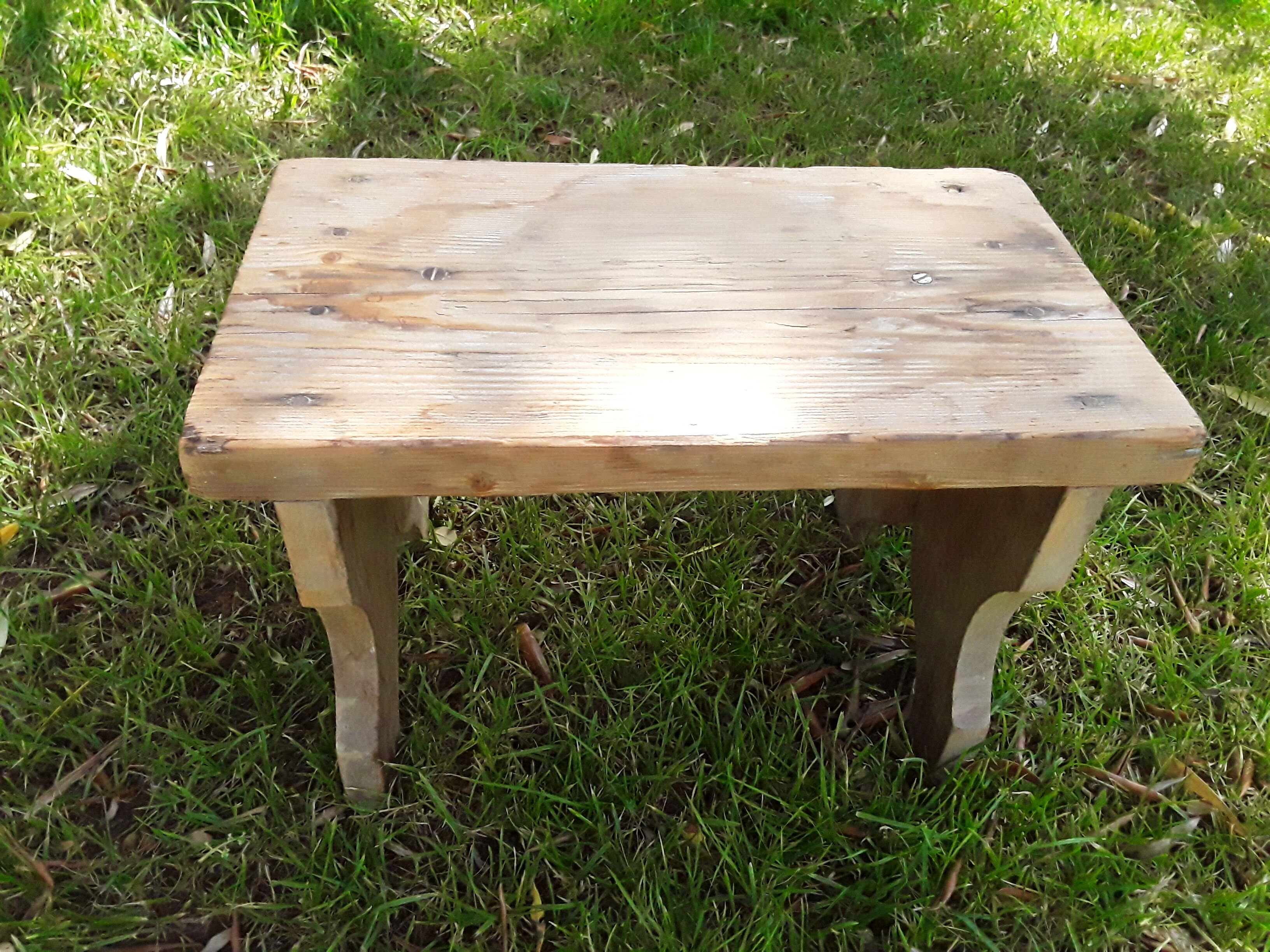 Antique bench stool in solid wood