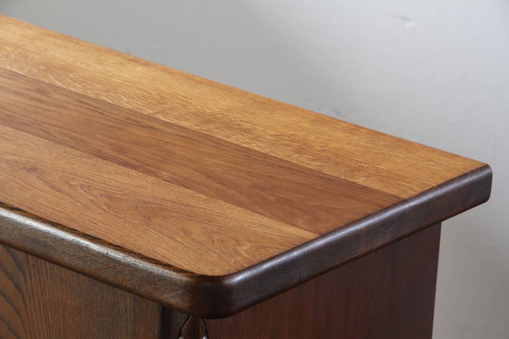 Vintage Danish Baroque Brutalist Style Oak Cabinet 1960s
