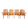 Set of 4 vintage garden chairs made of beech wood from the 1960s.
