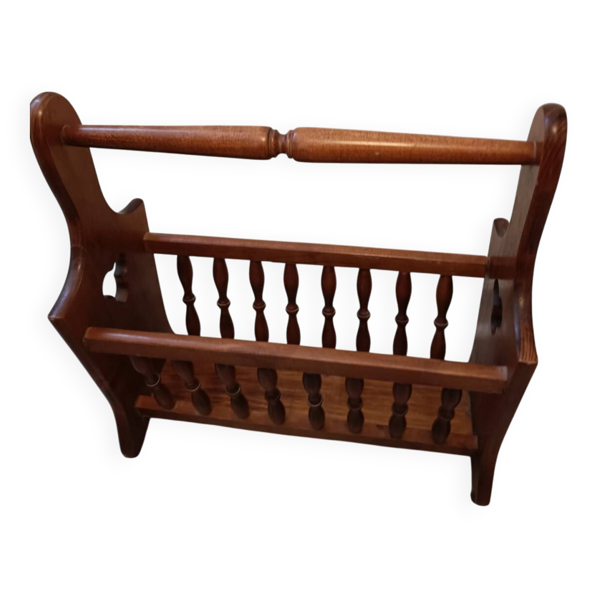 Vintage wooden magazine rack