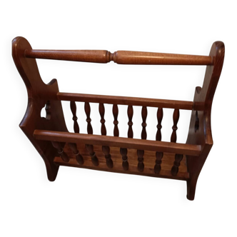 Vintage wooden magazine rack
