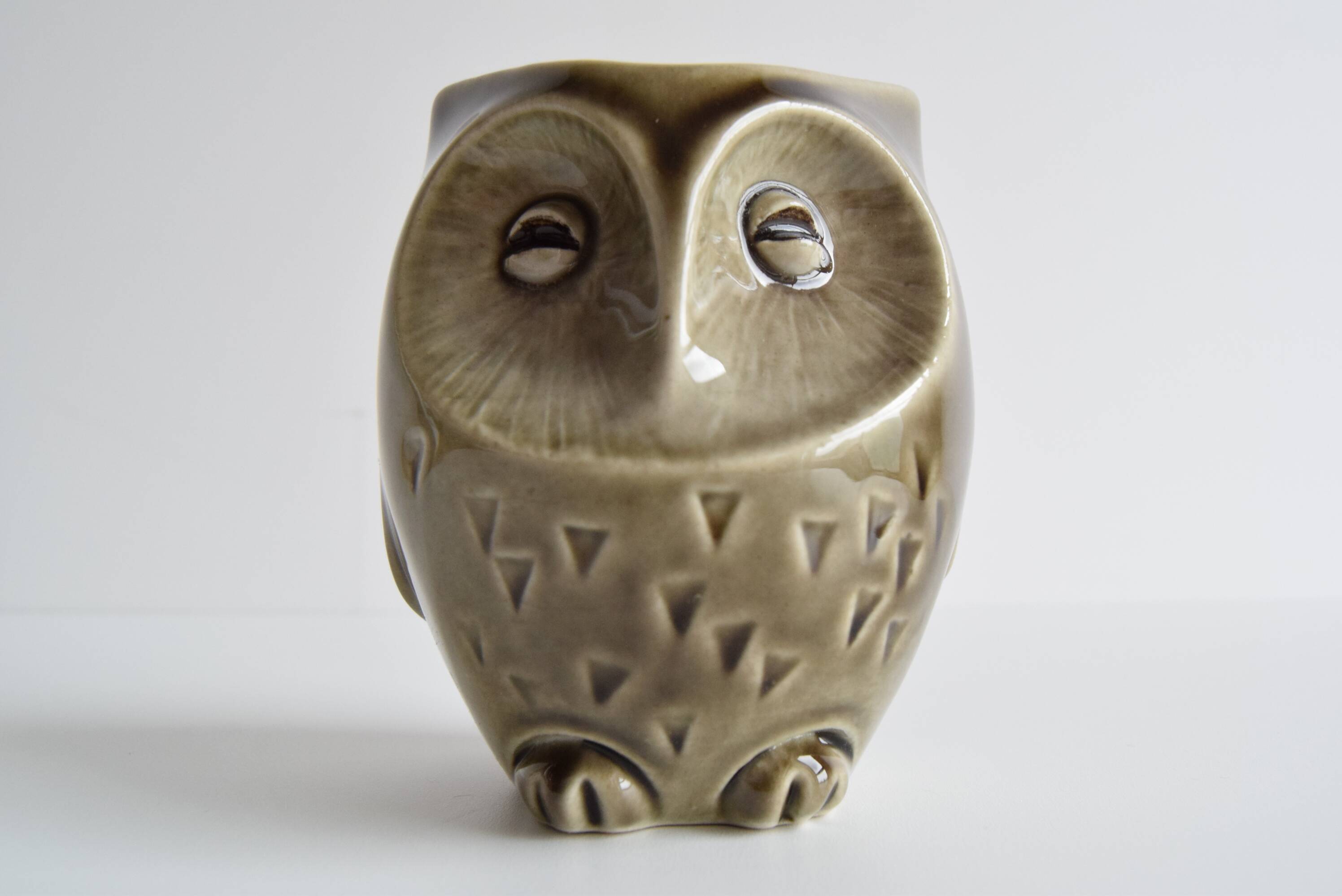 Ceramic owl treasure chest by Ditmar Urbach, 1960s.