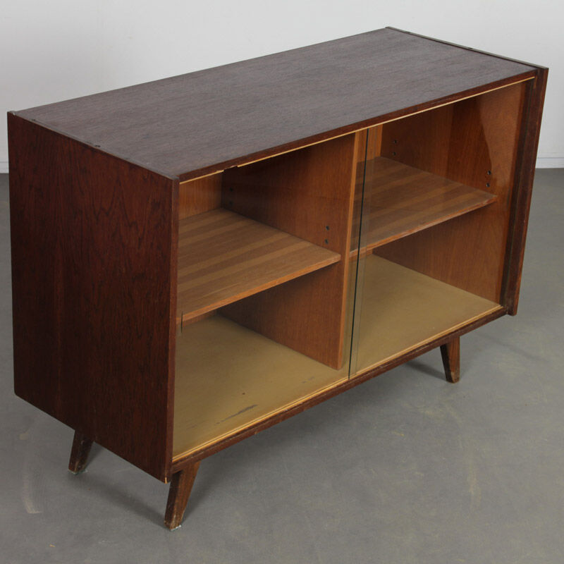 Dark oak chest of drawers designed by Jiri Jiroutek, model U-452, 1960