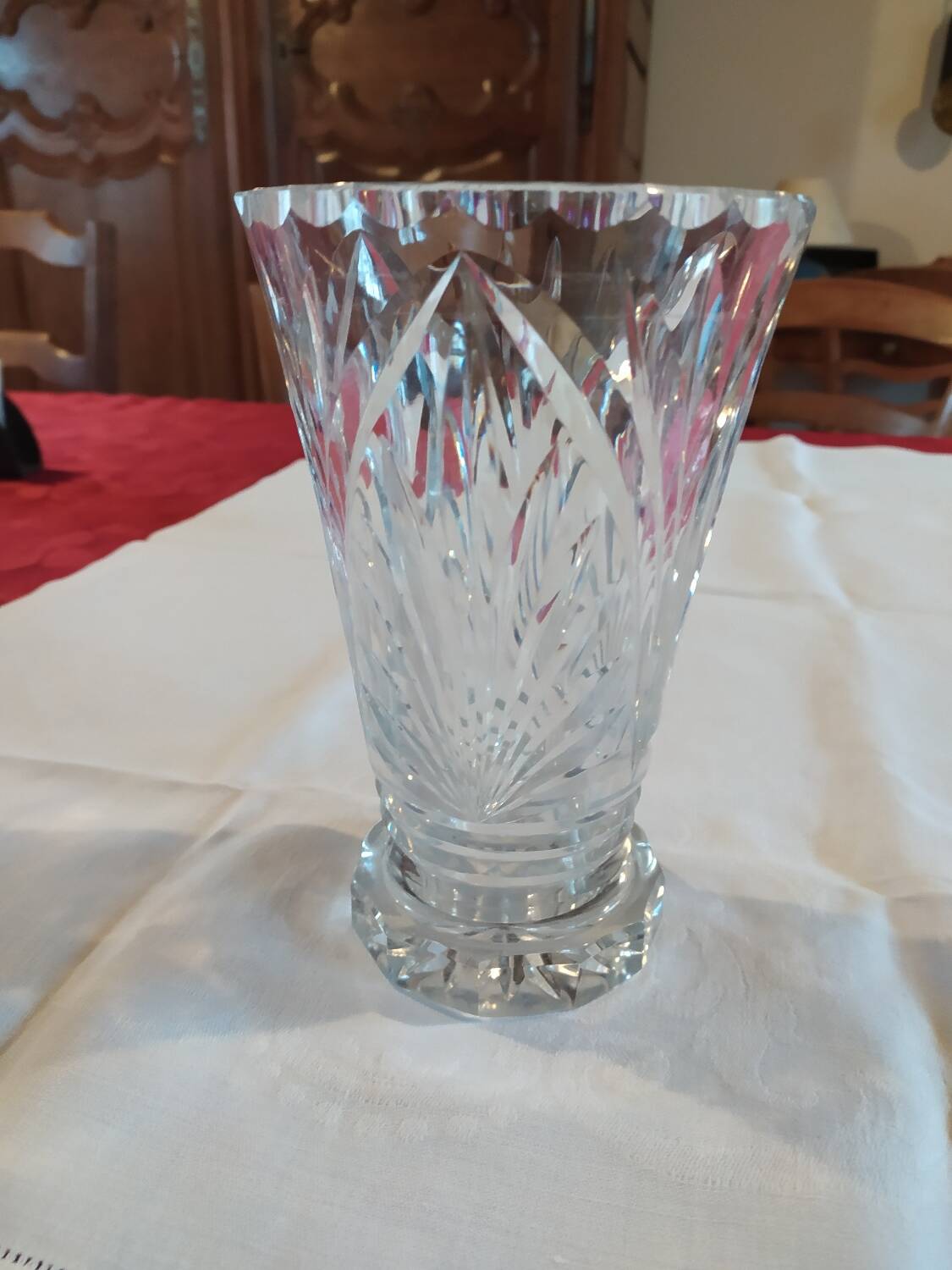 Signed Lorraine crystal vase