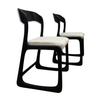 Paire de chaises traîneau Baumann