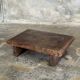 Small auxiliary stool in thick brown upcycled teak (3272)
