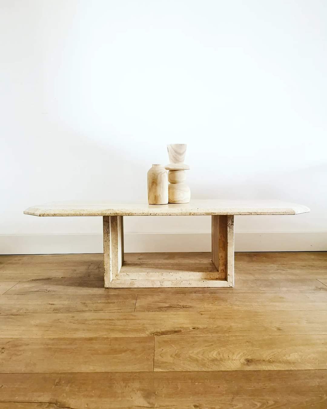 Travertine coffee table