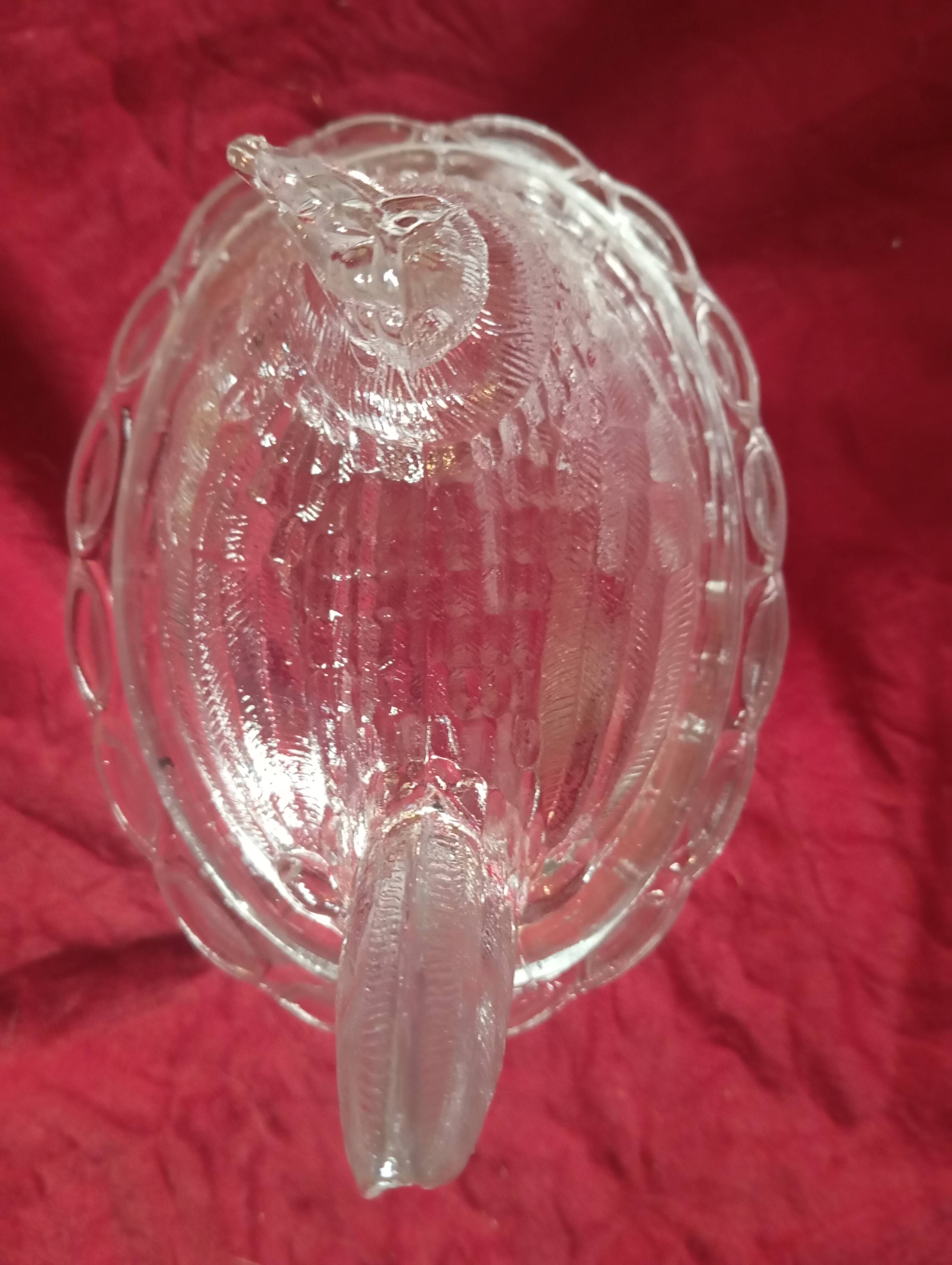 Glass chicken butter dish