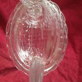 Glass chicken butter dish