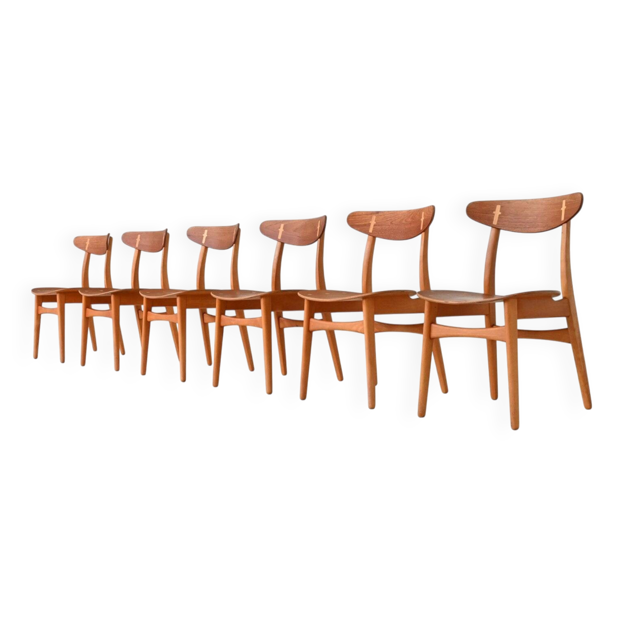 Chaises de salle à manger Hans Wegner Sawbuck CH30 Carl Hansen & Son Danemark 1952