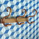 Coat rack 3 hooks in curved wood