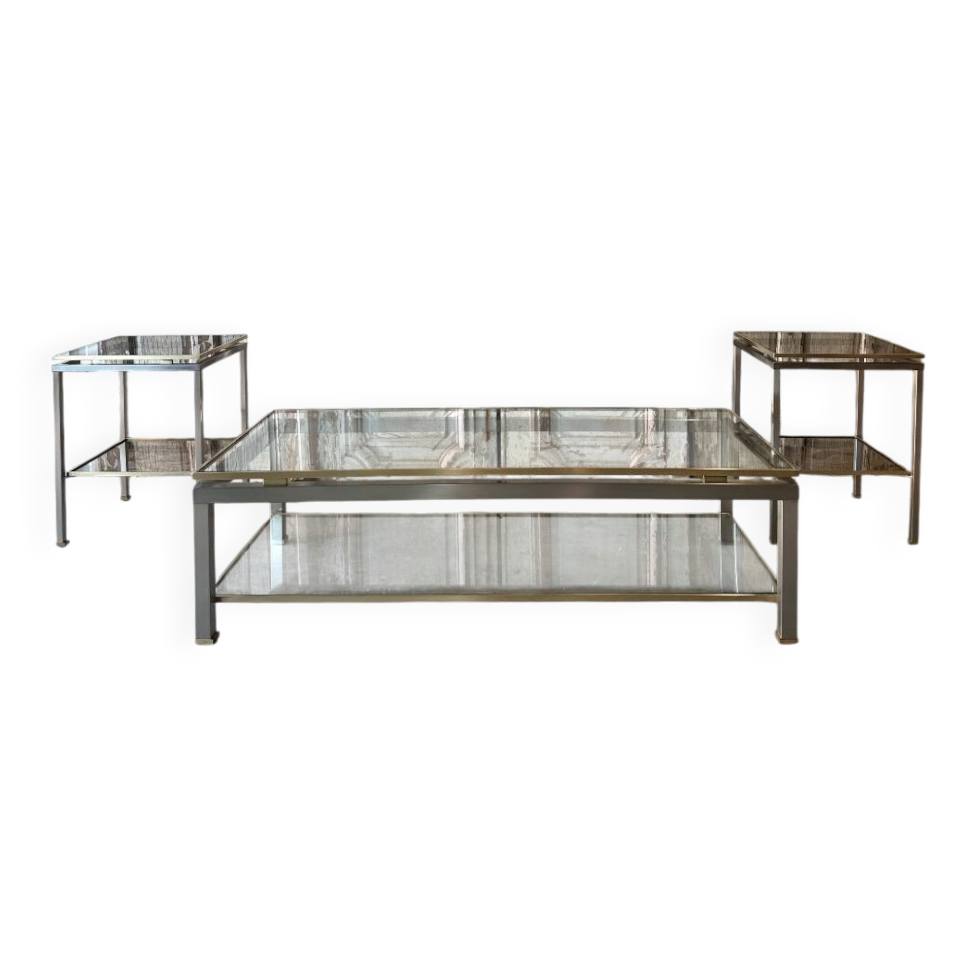 coffee table and pair of side tables by Guy Lefèvre for Maison Jansen