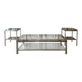 table basse et paire de bouts de canapé Guy Lefèvre pour Maison Jansen