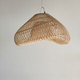 Small rattan lampshade in the shape of a braided hat
