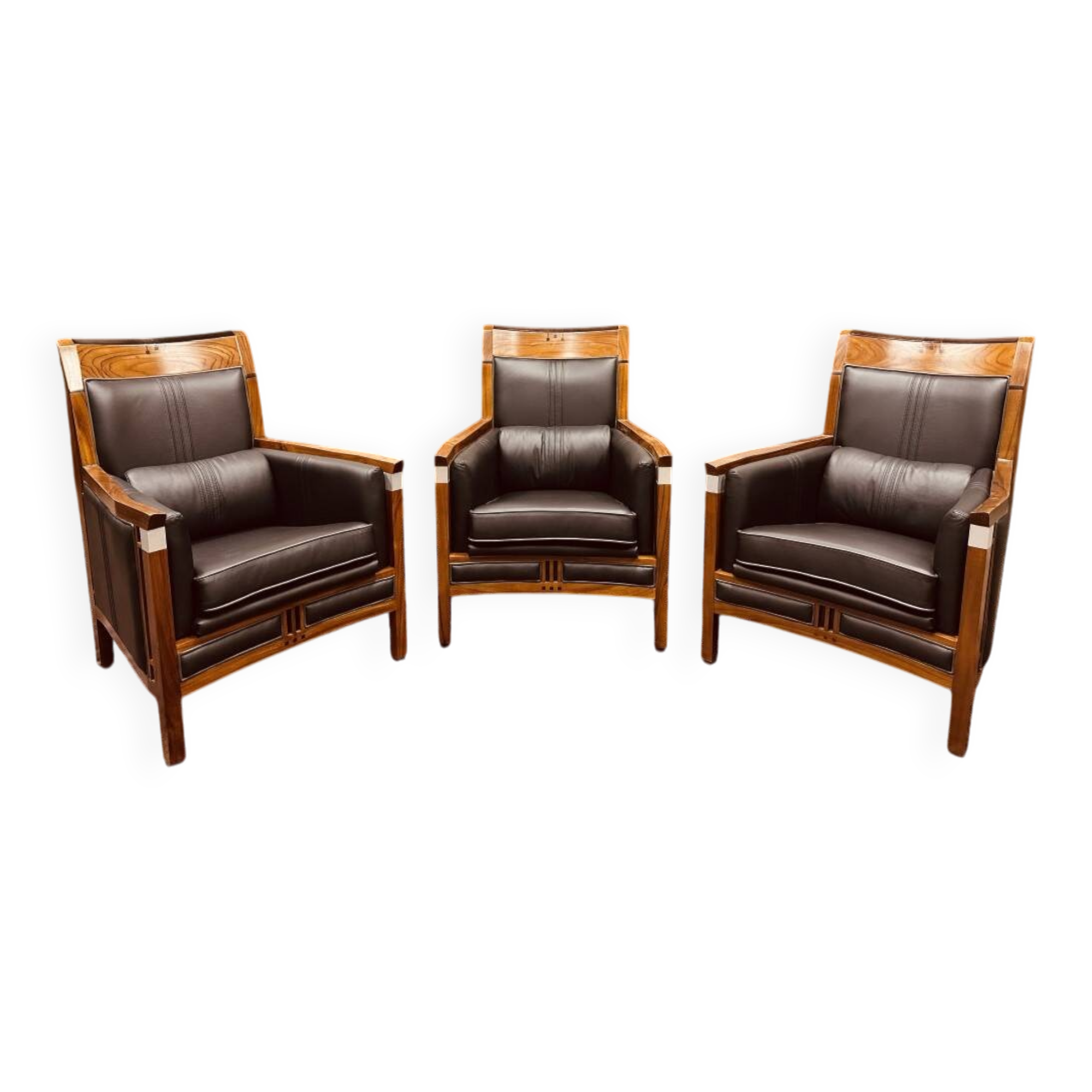 Classic Art Deco Armchair Black High