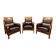 Classic Art Deco Armchair Black High