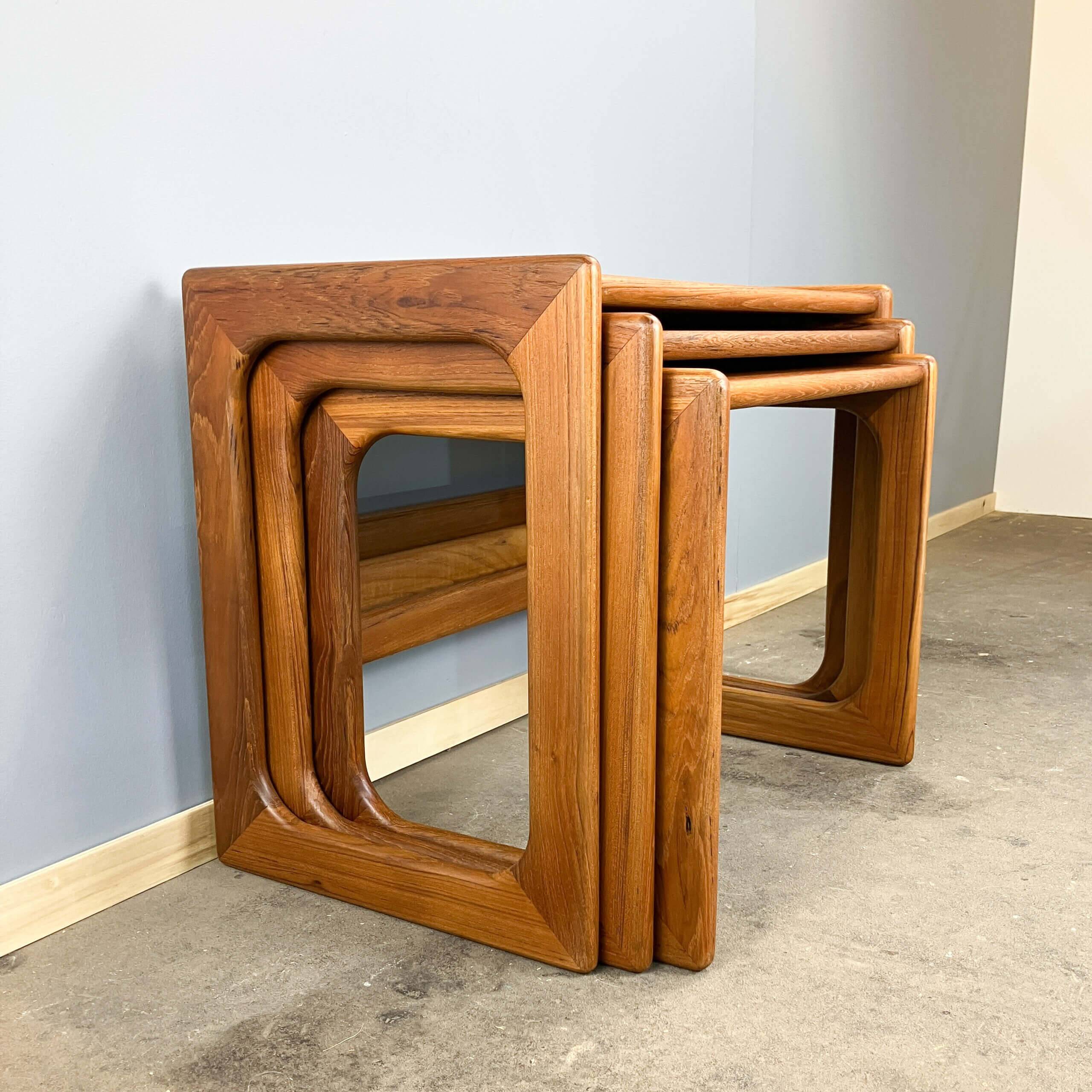 Set of three nesting tables by Salin Nyborg, teak, 1960s