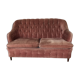 Pink velvet sofa