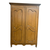 Armoire en chêne peint façon faux bois, XIXème s.