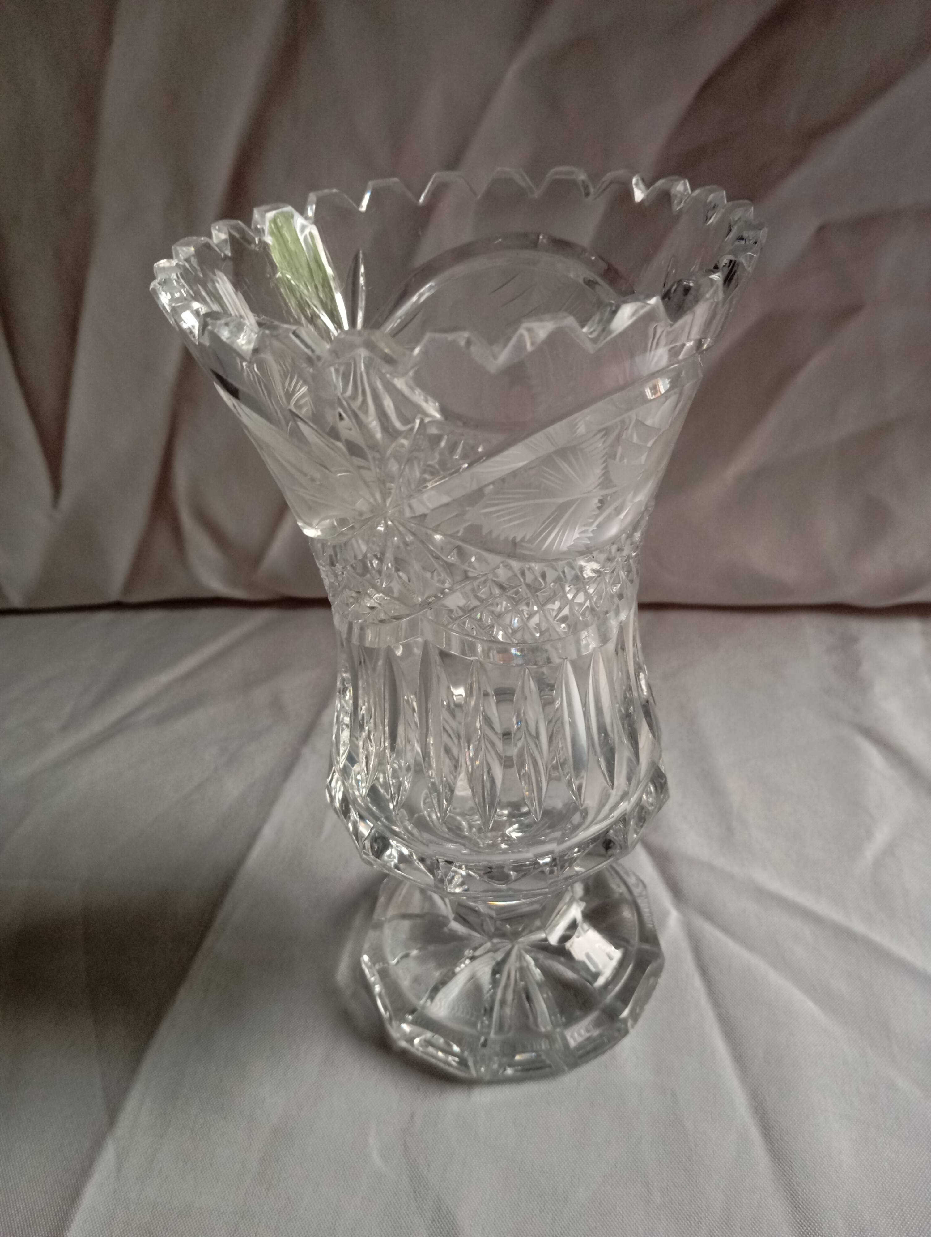 Cut crystal vase