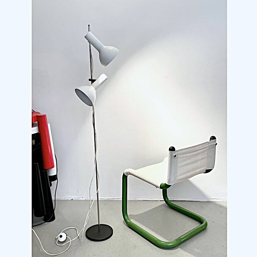 Scandinavian floor lamp with 2 spots circa 1970