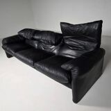 3-seater leather sofa by Vico Magistretti for Cassina, 1970.