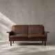 Mid-Century Danish Modern 2-Seater Brown Leather Sofa 3330 by  Arne Vodder