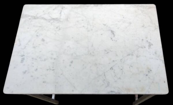 Bureau table d appoint Art Déco cuivre nikelé et marbre blanc