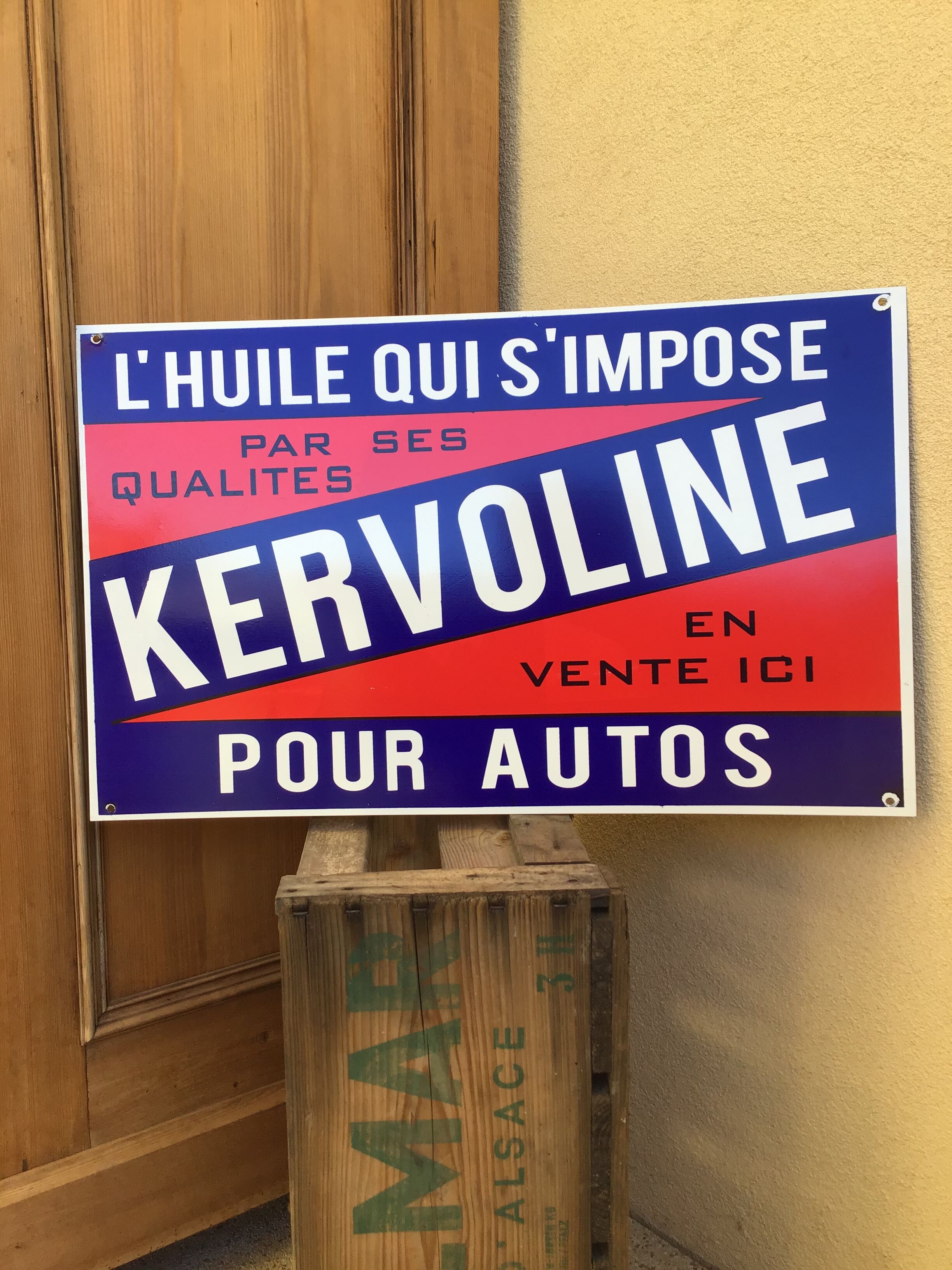 Plaque métal pub huile moteur Kervoline