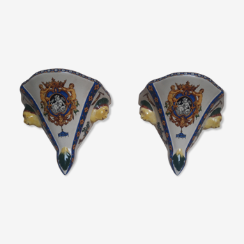 Pair of Gien ceramic saddles