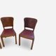 Set of 4 Art Deco dining chairs in walnut, Italy, 1930s-1940s.