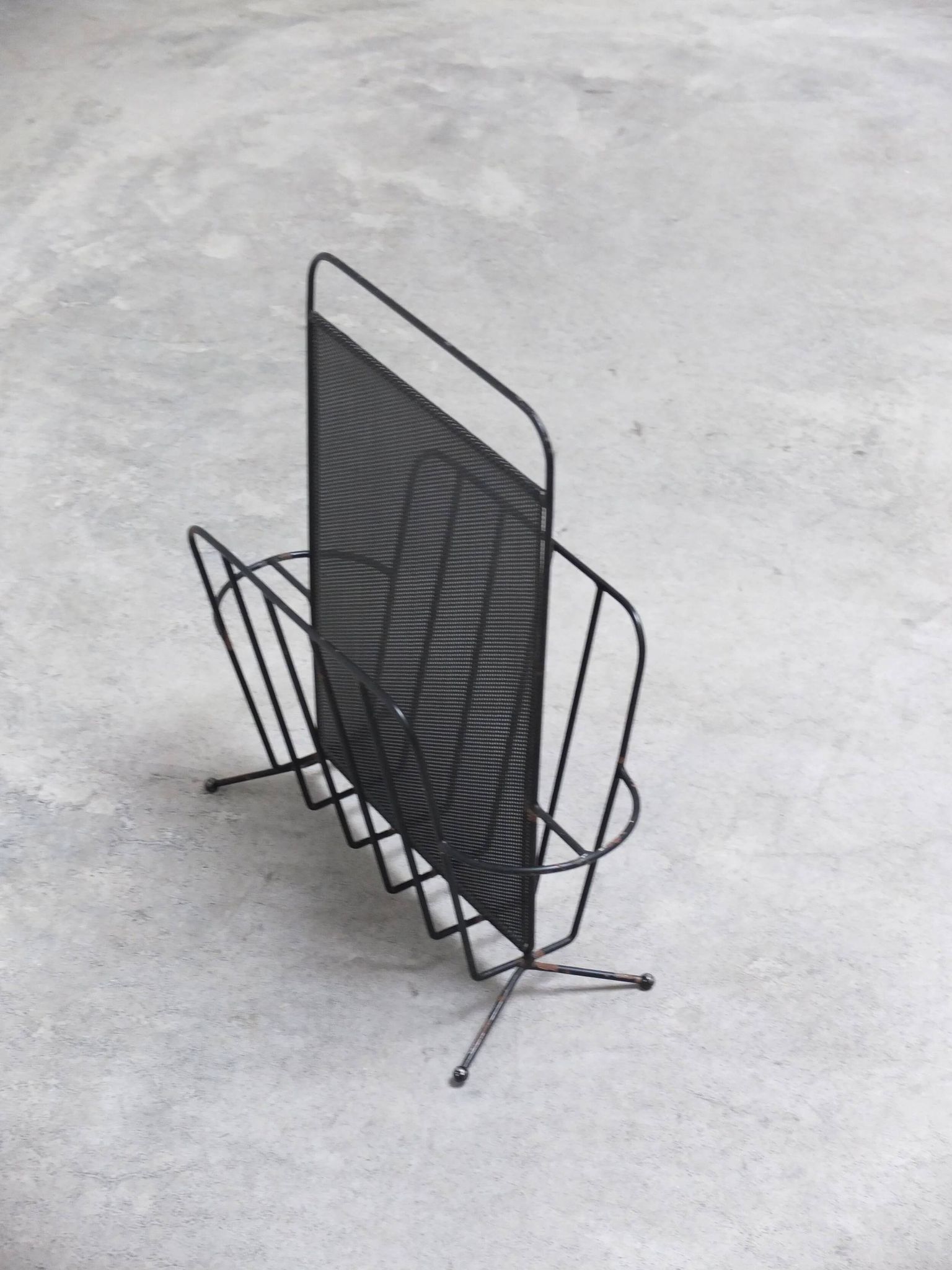 Rare magazine holder by Mathieu Matégot for Artimeta, 1950s