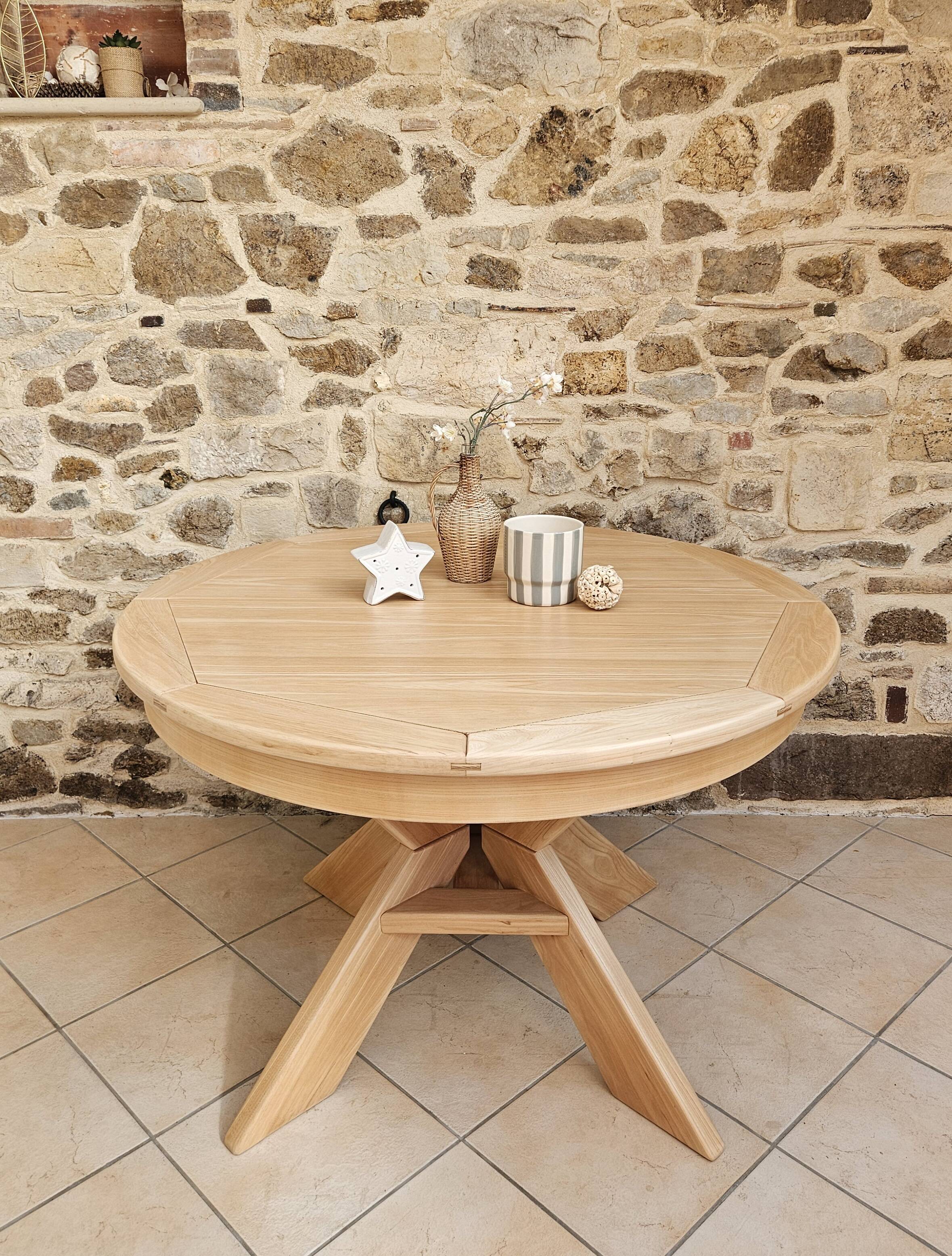 Table ronde orme style Pierre Chapo
