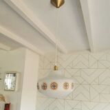 Vintage glass pendant lamp from the 70s