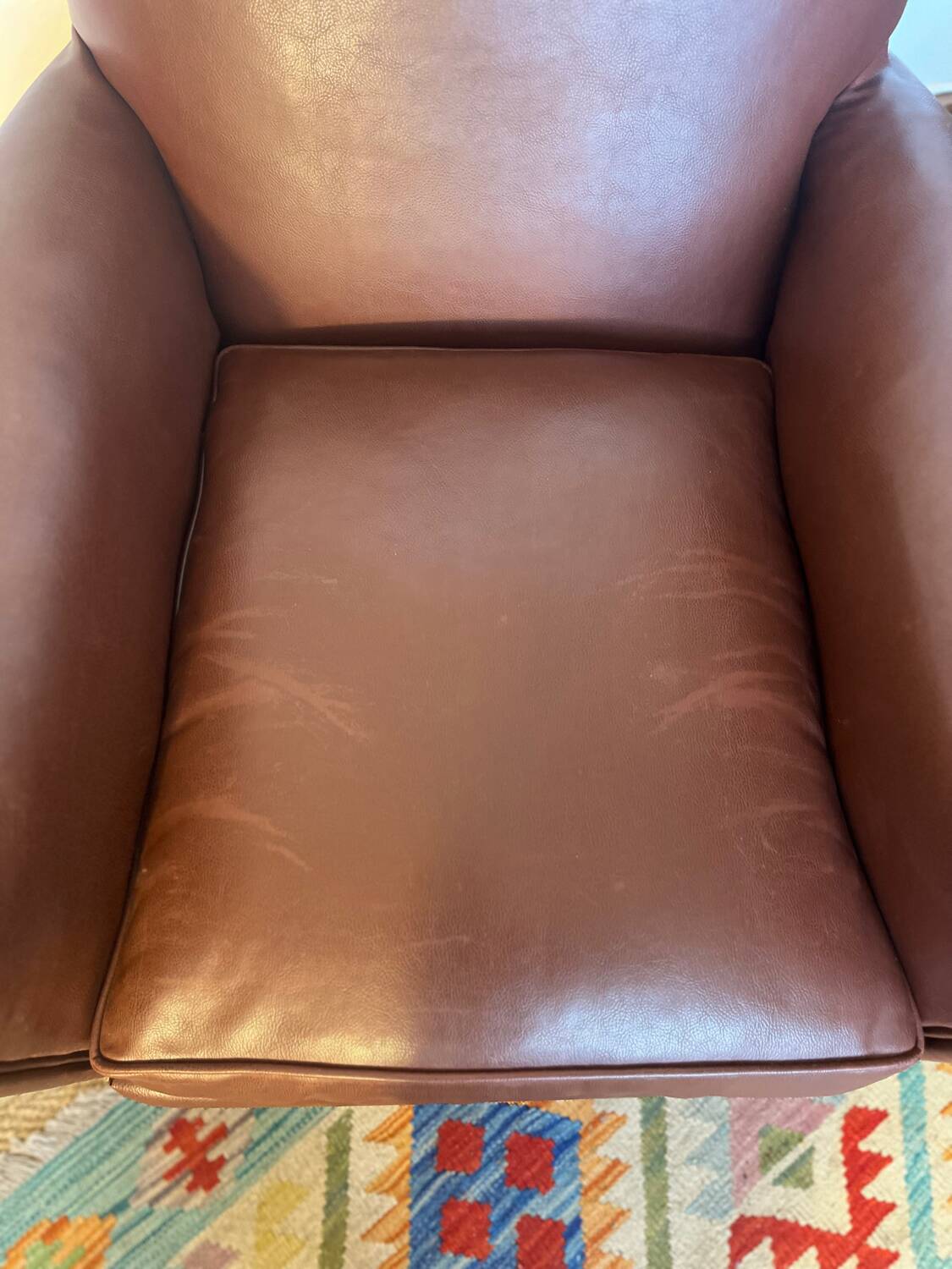 Vintage club chair in faux leather