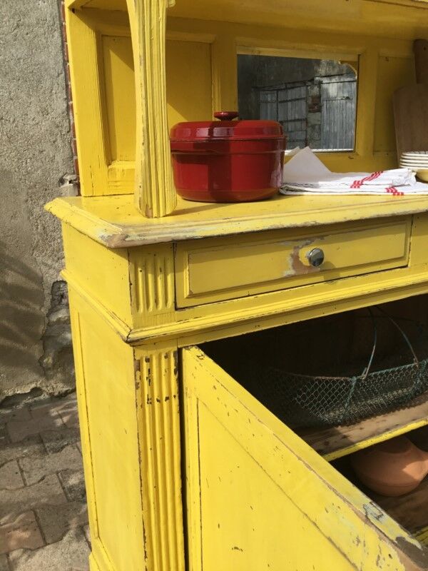 Yellow Parisian glass cabinet