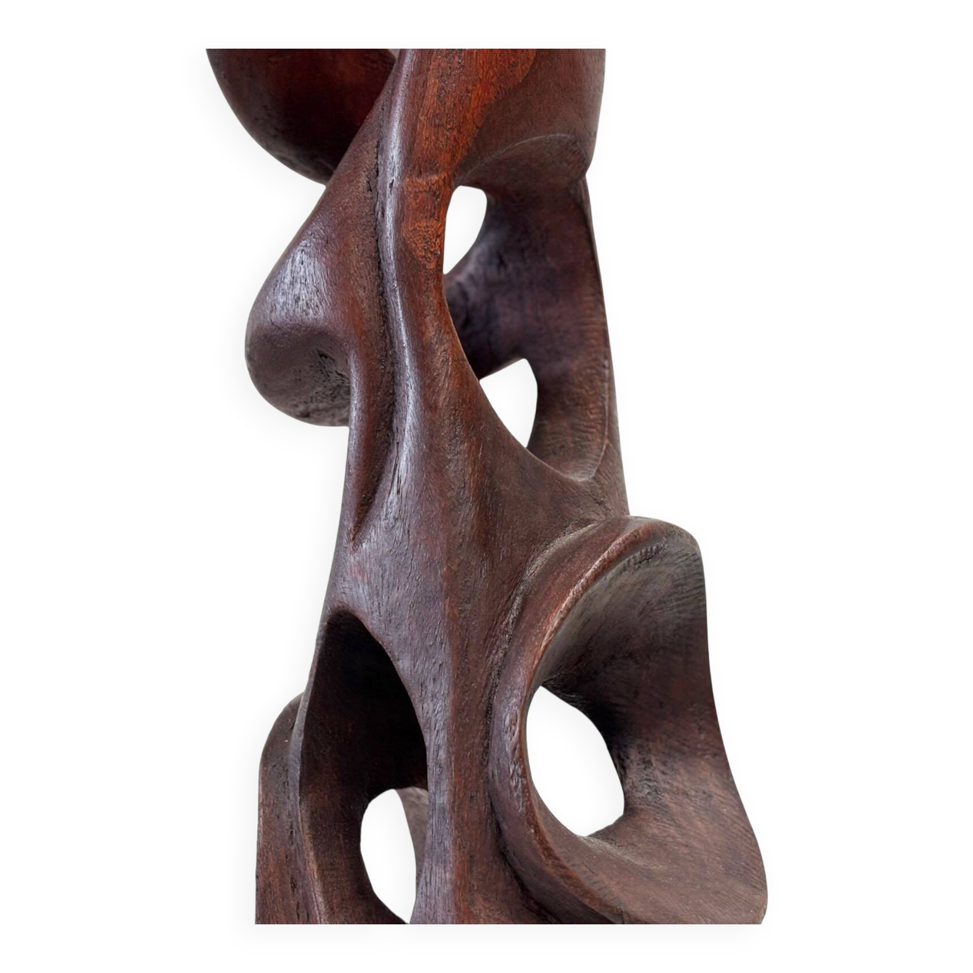 Sculpture abstraite en bois des années 1960