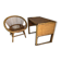 Bureau enfant en rotin avec son fauteuil
