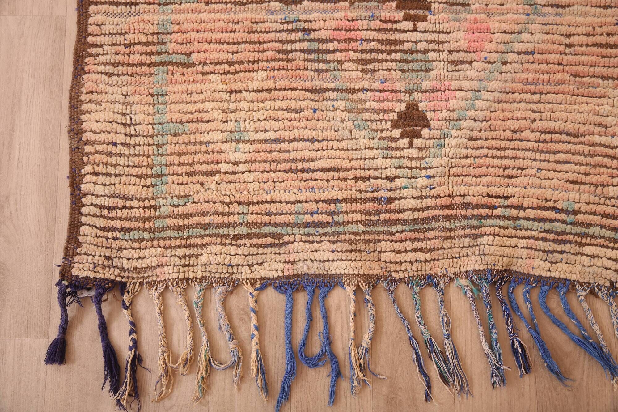 Vintage Moroccan Runner Rug 124 x 256 cm, Berber Wool Rug, Handmade Rug