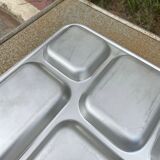 Stainless steel tray with compartments canteen refectory - 40 x 30 cm