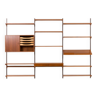 Kai Kristiansen 3 bay wall unit with a desk, FM Mobler, Denmark 1960s