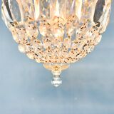 Lustre en cristal et laiton du milieu du siècle, Tchécoslovaquie